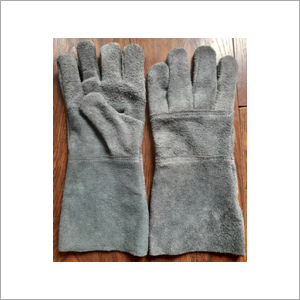 Split Leather Charcoal Dyed & Natural Gloves