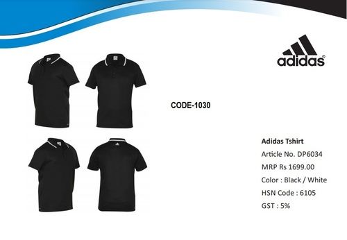 Black Adidas Dryfit With Tipping Tshirt