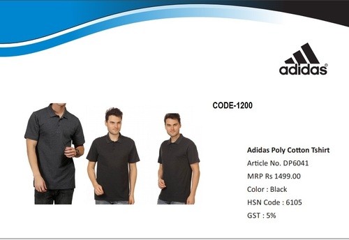 Adidas Soft, Skin-Friendly Poly Cotton T Shirt