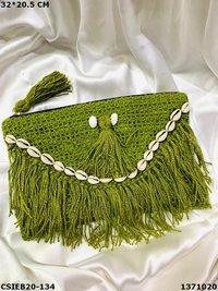 Designer Jute Cotton Weaving Pouch