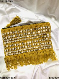 Stylish Handloom Jute Cotton Weaving Pouch Bag