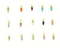 Gemstone Tiny Spike Charms Pendant 5x13MM Little Point Pendants Earrings Jewellery Necklace Valentines Day
