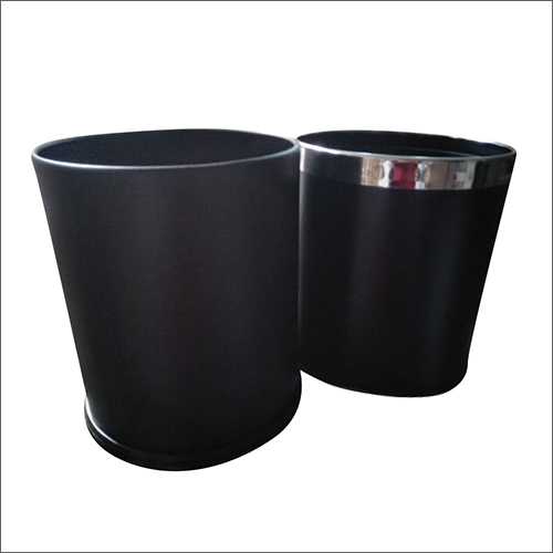 Double layer hotel leather dustbin