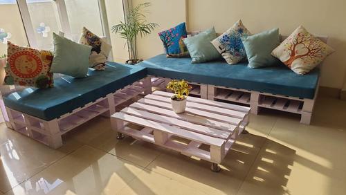 Handmade Pallet 5 Seater Sofa Set With Corner & Table