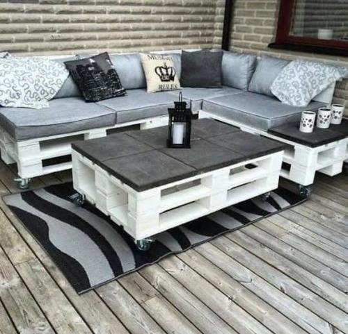 Pallet 8 Seater With Corner & Table Sofa Set