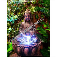 Kamal Buddha Small Fountain - Polyresin & Fiberglass, 14 Inch, Multi-color | Led Lights, Quiet Submersible Pump, Indoor Tabletop
