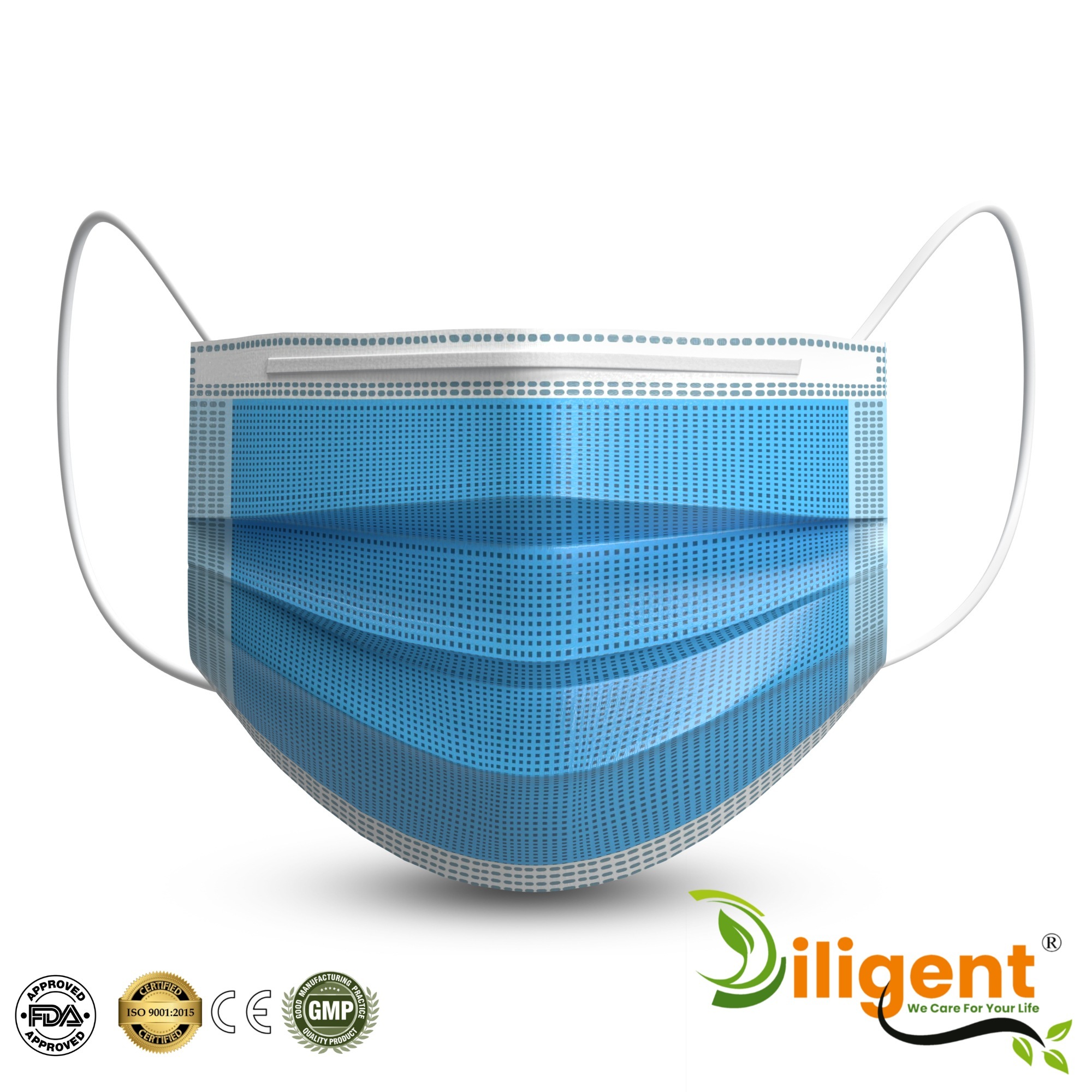 Blue 3Ply Surgical Mask Certified By FDA,CE,WHO-GMP & ISO