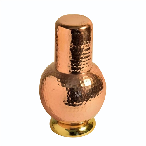 Copper Surai Glass, Bed Side Pure Copper Jar With Glass