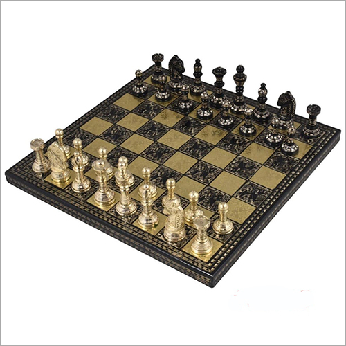Sistema de ajedrez de cobre amarillo romano