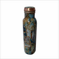 Pure Enameled Copper Bottle With Antique Designes(1 ltr)