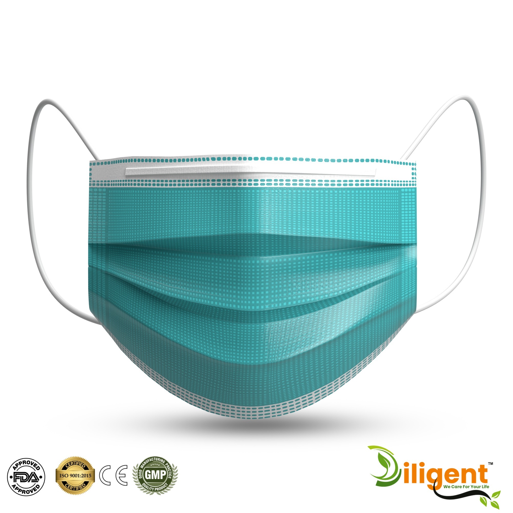 Green 3Ply Surgical Mask Certified By FDA CE WHO-GMP and ISO