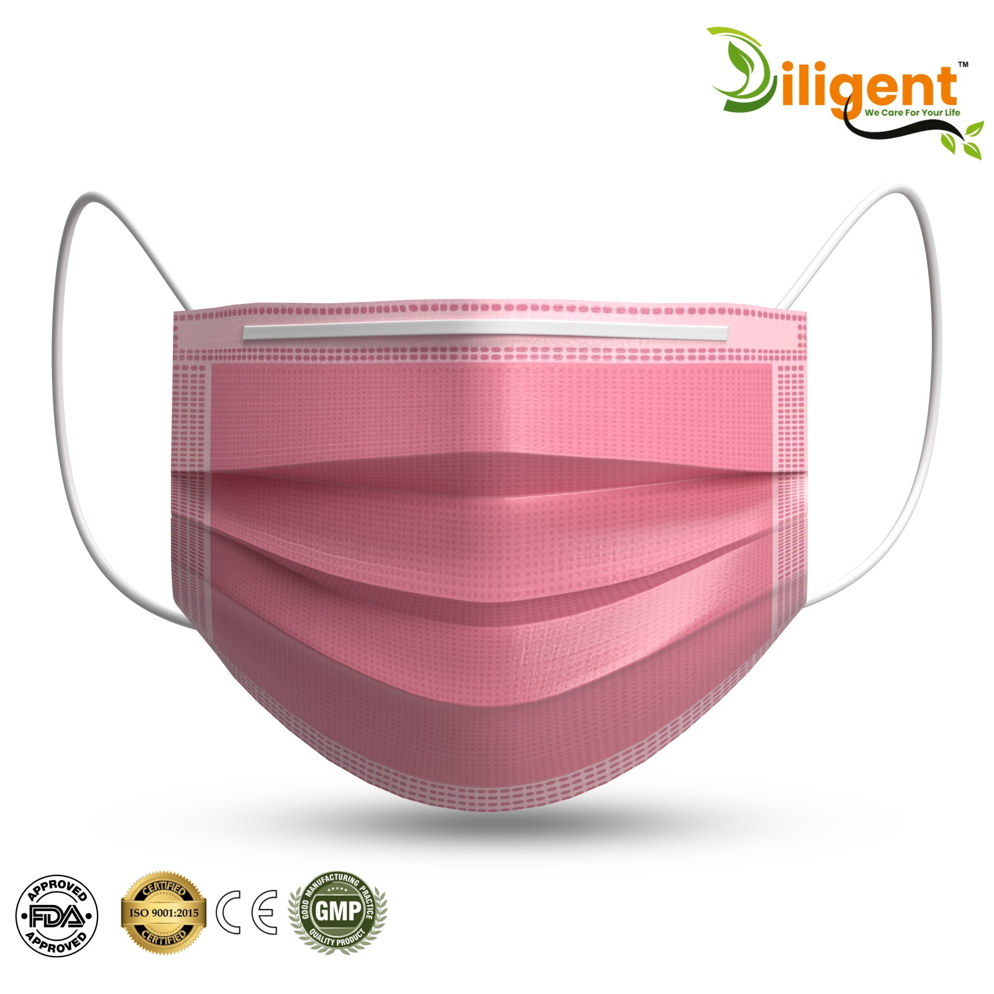 Pink 3Ply Surgical Mask Certified By FDA CE WHO-GMP and ISO