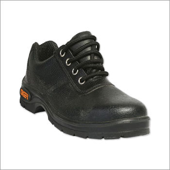 Black Pure Leather Safety Shoes