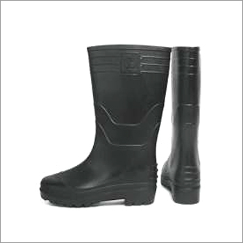 Black Leather Safety Gumboot