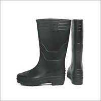 Black Leather Safety Gumboot