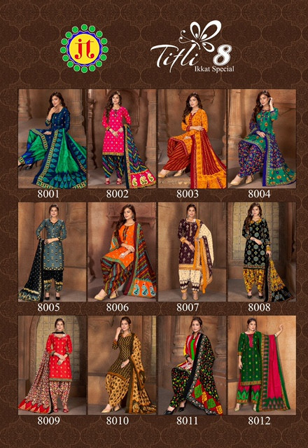 JT Titli Vol-2 Ikkat Special Printed Cotton Suits Catalog
