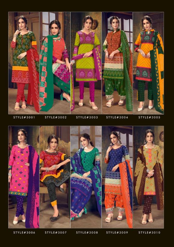 JS Priya Bandhej Vol-3 Bandhani Print Cotton Suits Catalog