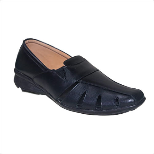 Mens Closed Toe Black Leather Sandals