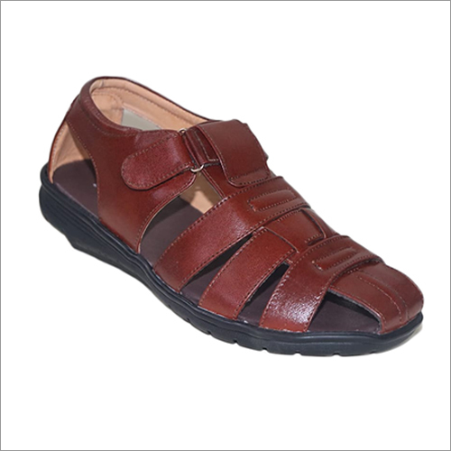 Mens Relax Fit Closed Toe Leather Sandals