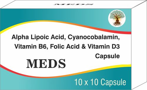 Alpha Lipoic Acid, Cyanocobalamin, Vitamin B6, Folic Acid & Vitamin D3 Hard Gelatin Capsule