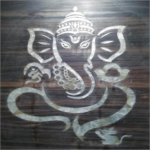 Mother of Pearl Inlaid Work Wood Ganesh By TAJ INTERNATIONAL