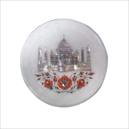 Mother of Pearl Inlay Work White Marble Taj Mahal