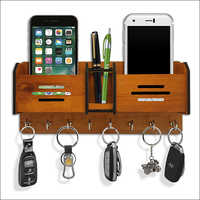 Eco-friendly 2 Pocket Pen Stand Wooden Key Holder