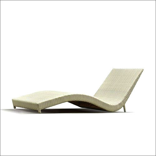 White Wicker Poolside Lounger