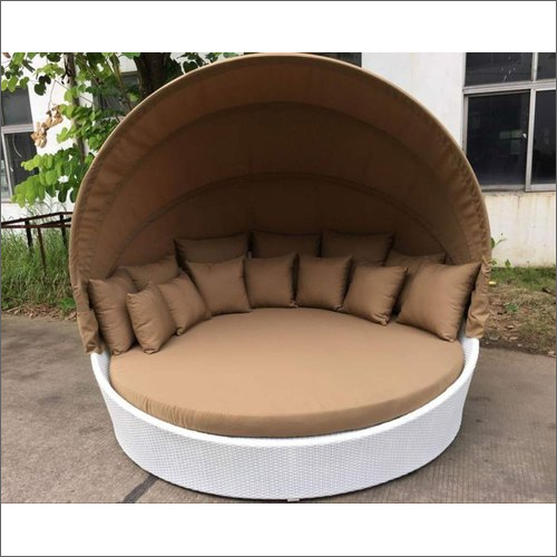 Brown Round Sun Bed Lounger