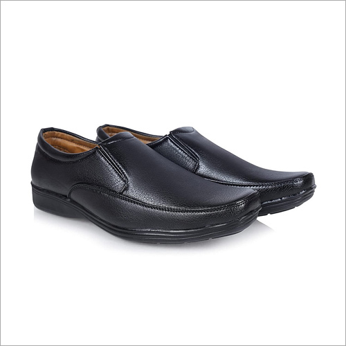 Men's Faux Leather Slip On Black Formal Shoes