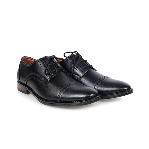Men's Faux Leather Lace Up Black Formal Shoes By S B FOOTWEAR