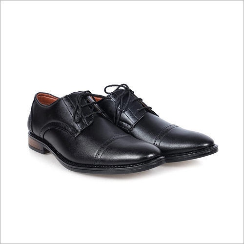 Mens Faux Leather Black Shoes