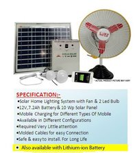 Solar Home Lighting System With Fan