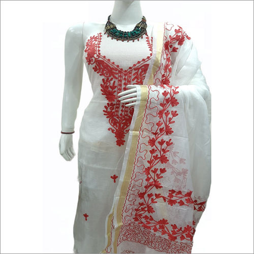 Cotton Polyester Kota Doria Weaving Unstiched Suit Material