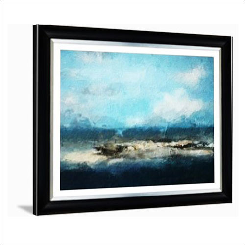 Black Framed Artwork Abstract Seascape Painting