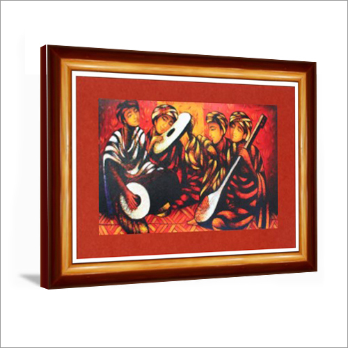 Apricot Brown Abstract Artwork Paintings