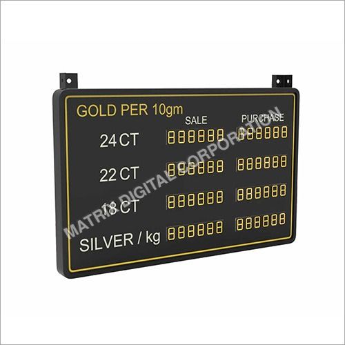 Jewelers Rate Display Board Application: Commercial