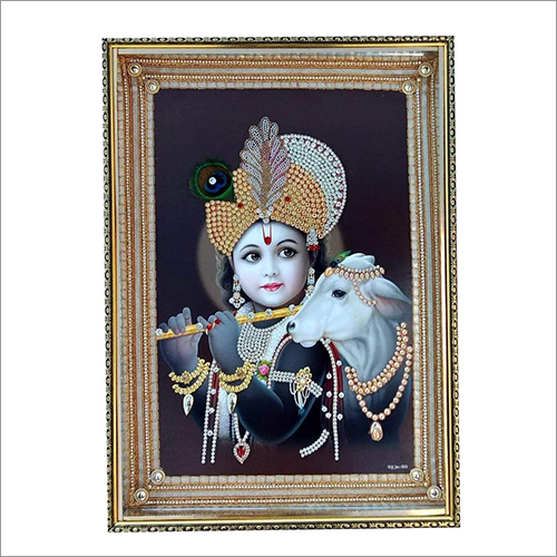 Shri Krishna Bal Roop Hand Work Photo Frame With Light