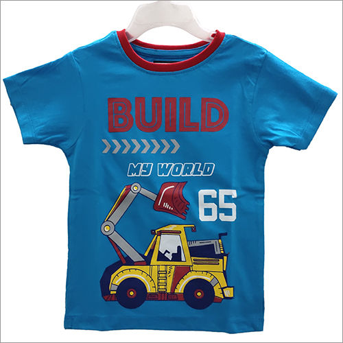 Sky Blue Toddler Kids Round Neck T-shirt