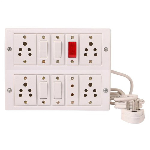 White Multi Socket Electrical Switchboard