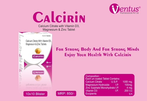 CALCIRUM CITRATE WITH VITAMIN D3 MAGNESIUM AND ZINC By VENTUS PHARMACEUTICALS PRIVATE LIMITED