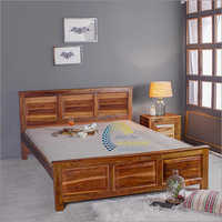 hotel wooden double bed