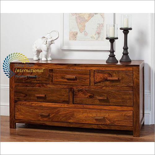 SHREE NATURAL Solid Sheesham Wood Chest of 4 Drawers and 1 Door