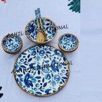 Enamel Printed Wooden Salad Bowl