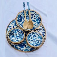Enamel Printed Wooden Salad Bowl