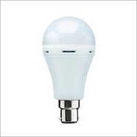 Rechargeable Led Bulb - 9w, 6.5 Cm X 11 Cm Round Plastic Design | Emergency Light, Long Life, Energy Saving, Bright Cool White Light