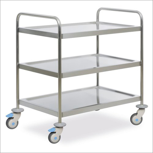 Stainsteel Three Shelves Surgical Instrument Trolley