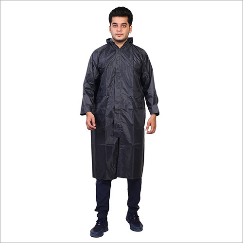 Raincoats Mens Knee Length Black Rain Coat