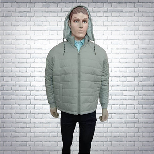 Mens Grey Fluffy Jacket