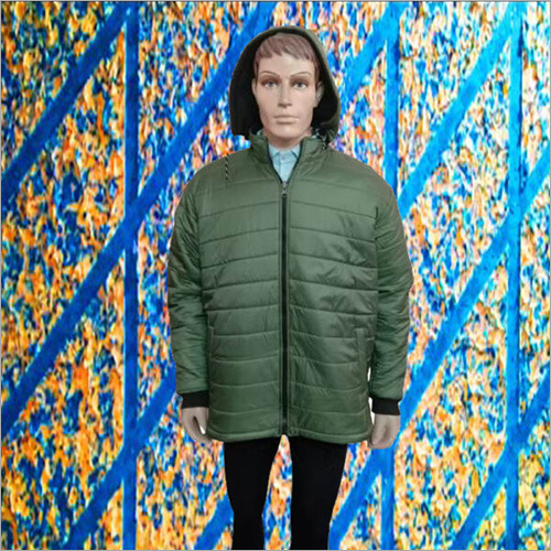 Mens Green Fluffy Jacket